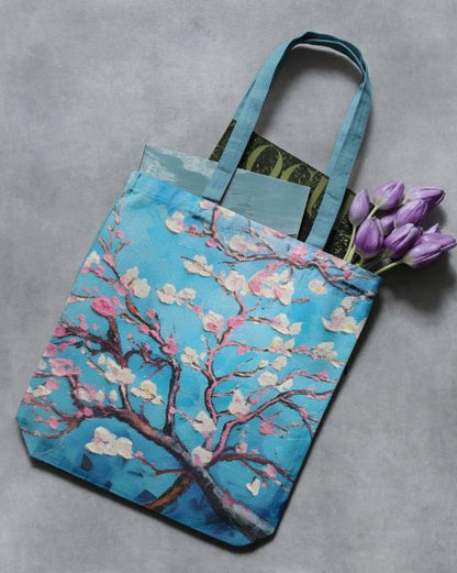 Van Gogh Almond Blossoms All Over Print Tote Bag