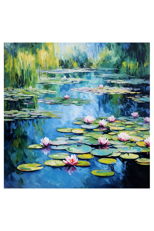 Monet's Water Lillies Framed Poster 8x8