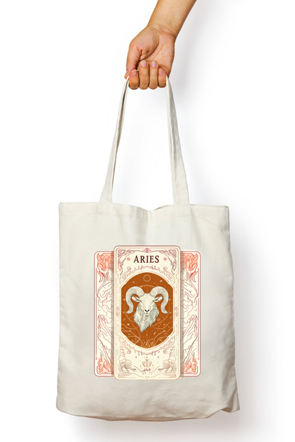 Aries Horoscope Zipper Tote Bag