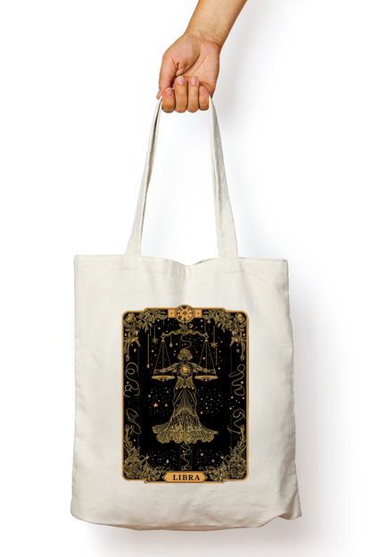 Libra Horoscope Zipper Tote Bag