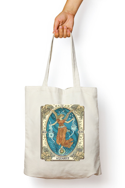 Aquarius Horoscope Zipper Tote Bag