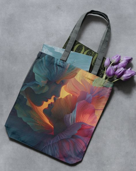 Flowers in Love All Over Print Tote Bag