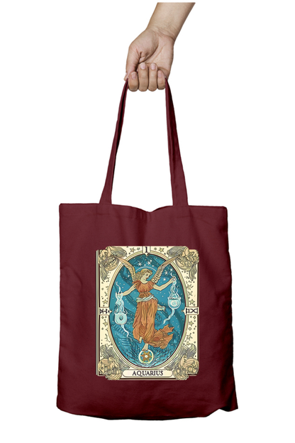 Aquarius Horoscope Zipper Tote Bag