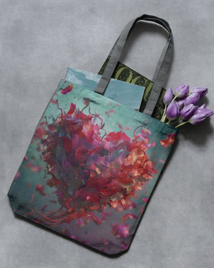 Heart of Petals All Over Print Tote Bag