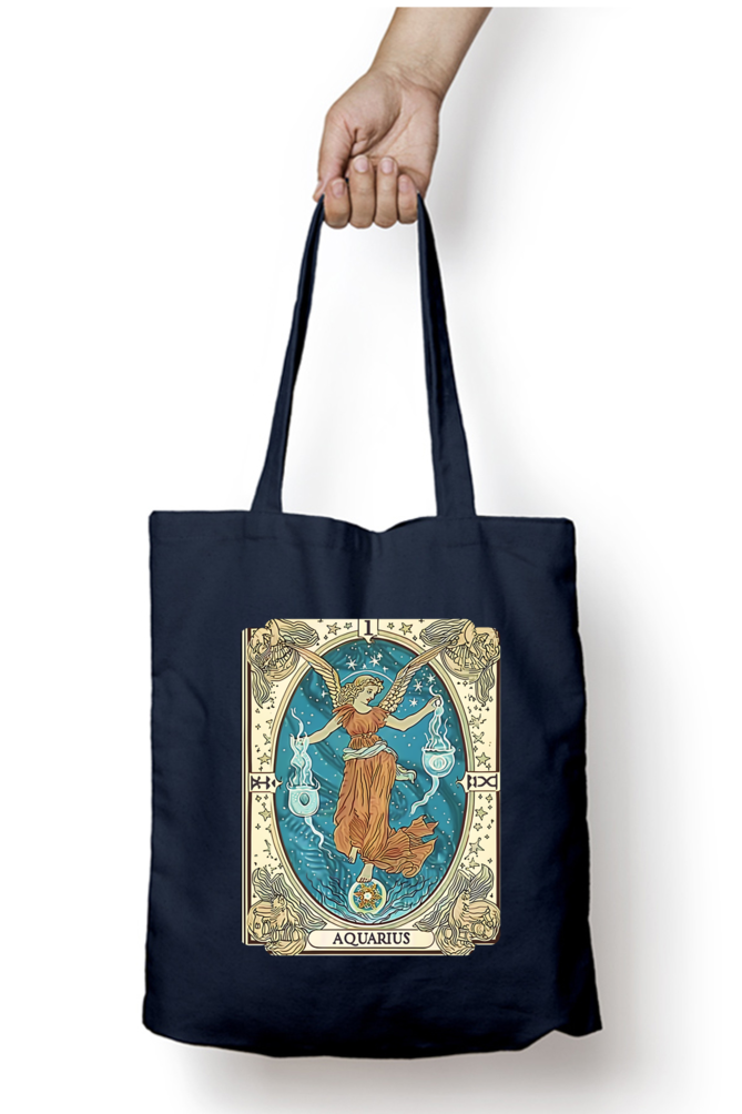 Aquarius Horoscope Zipper Tote Bag