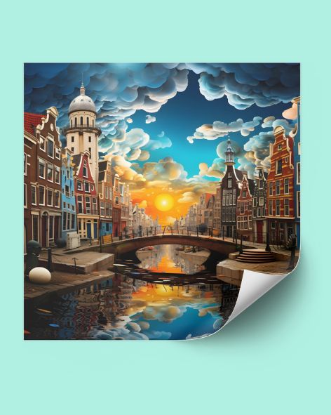 Sunset in Amsterdam Sticker