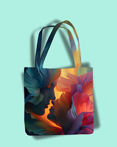 Flowers in Love All Over Print Tote Bag