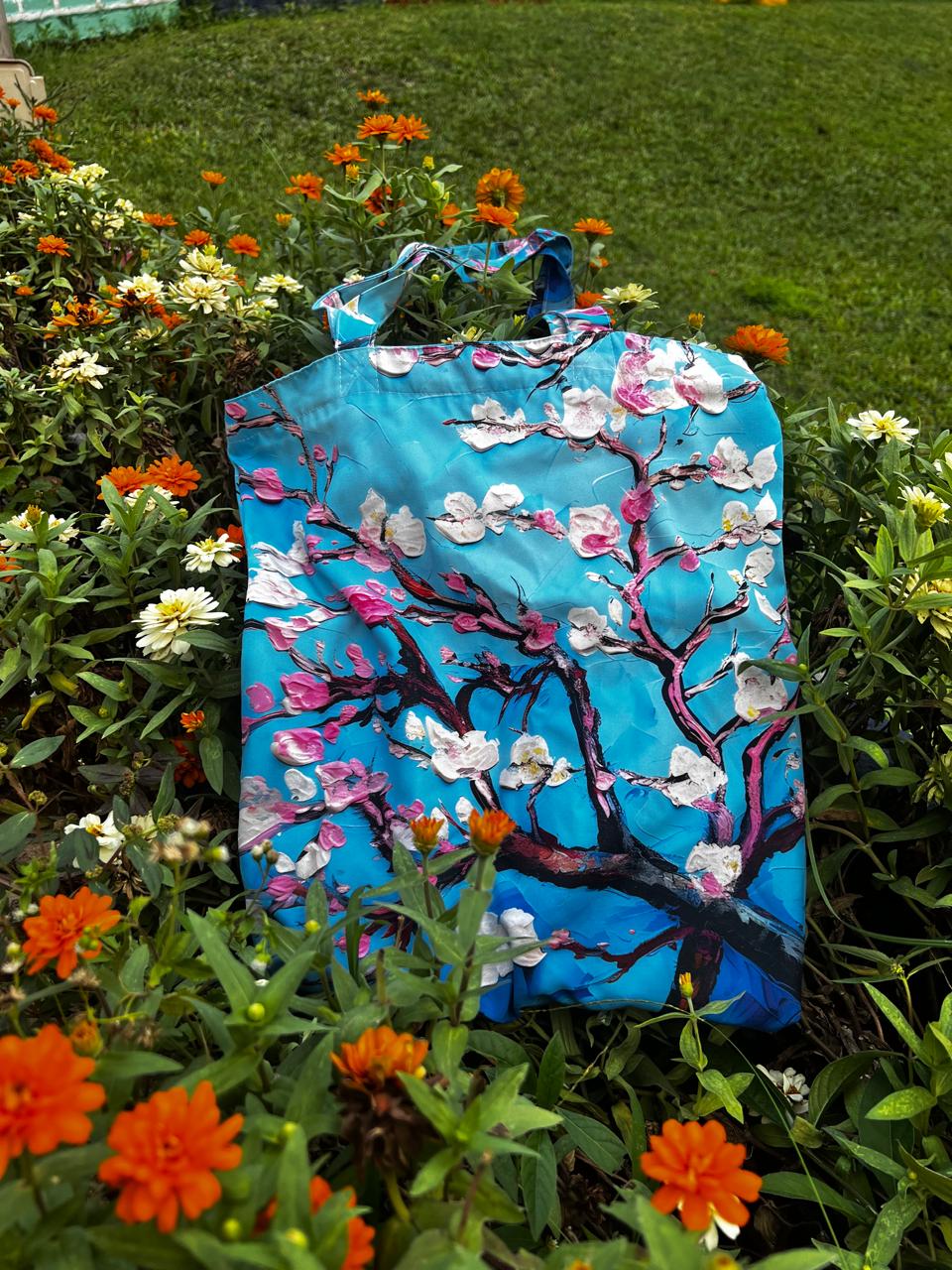 Van Gogh Almond Blossoms All Over Print Tote Bag